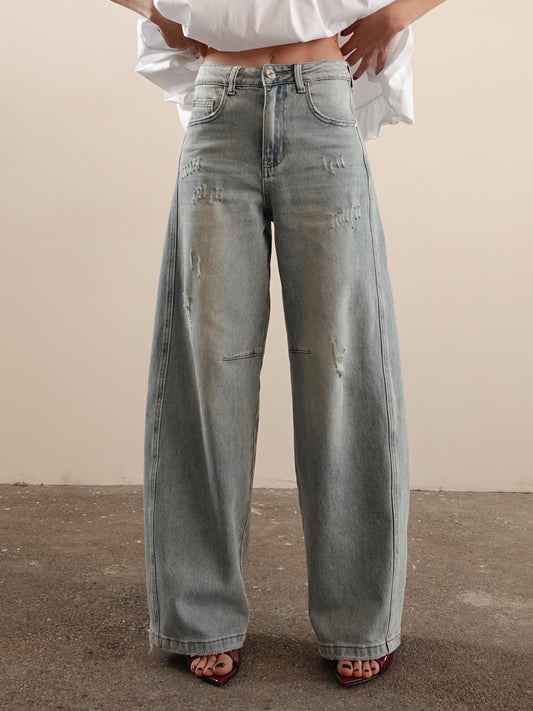 JEANS SKATER CON ABRASIONI - LAVAGGIO CHIARO KP375