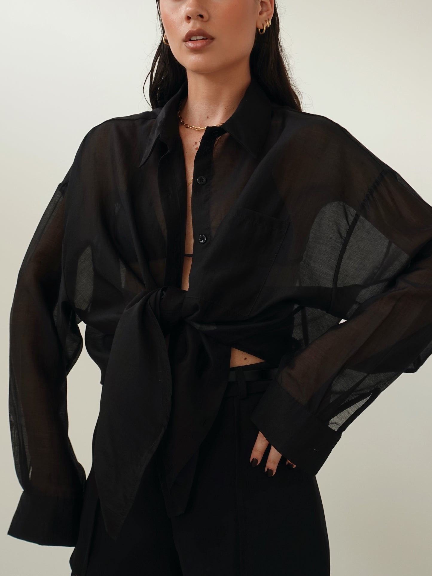 CAMICIA VELATA COLORFUL - NERO 6808