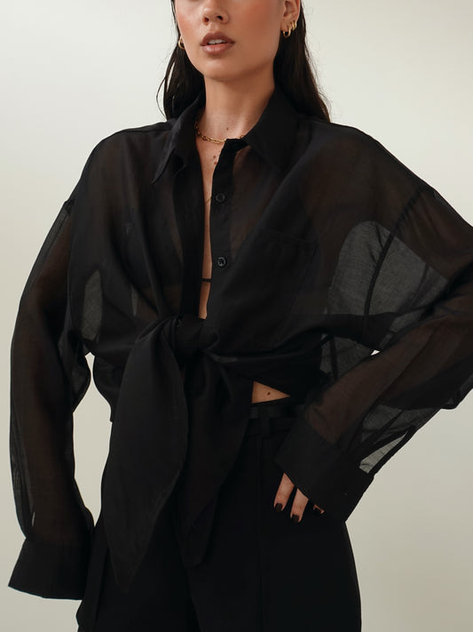 CAMICIA VELATA COLORFUL - NERO 6808