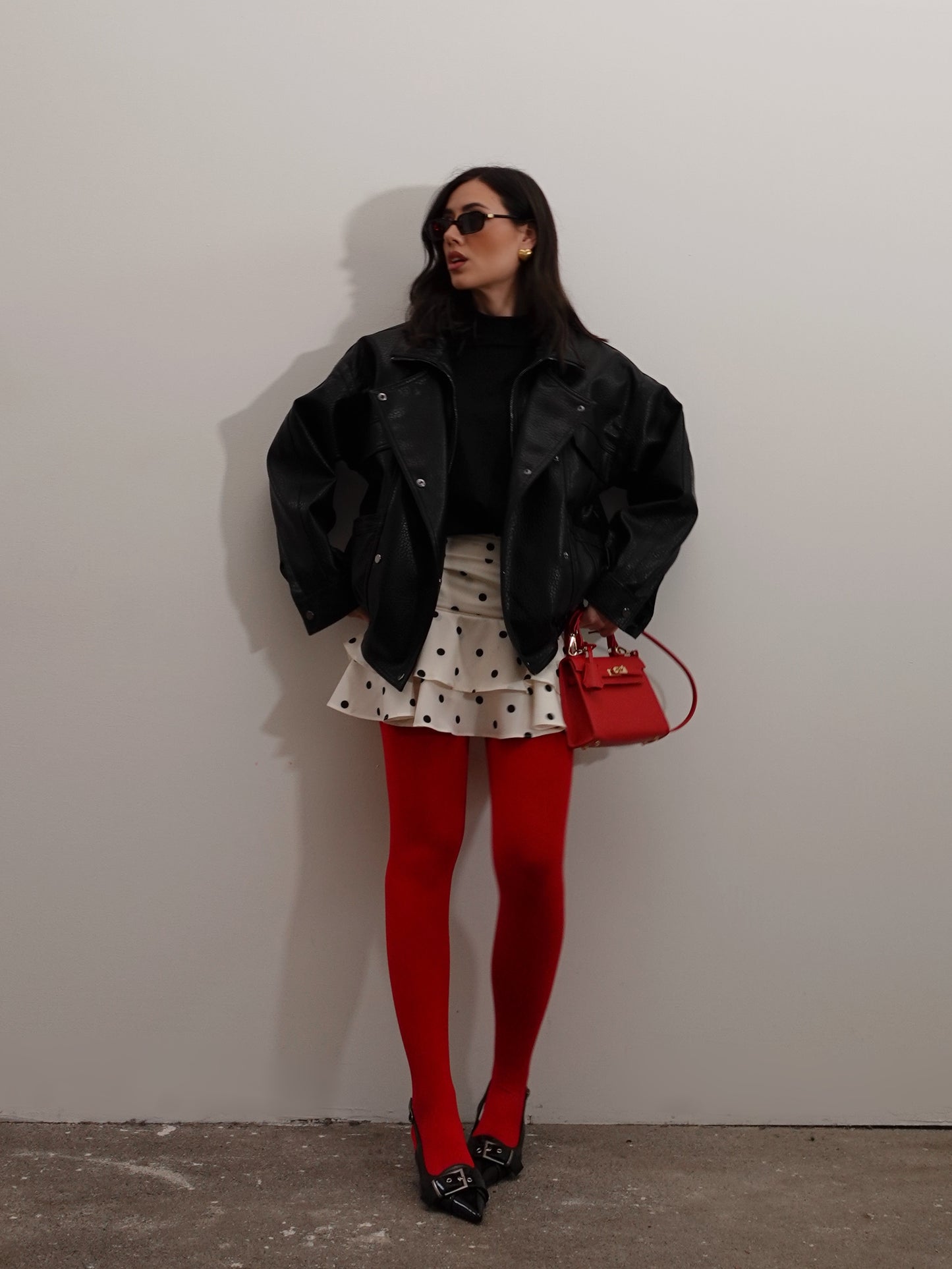 MINIGONNA A POIS CON VOLANT - PANNA 9825