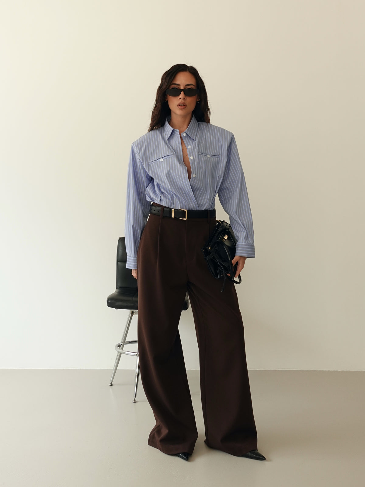 CAMICIA MILLERIGHE CON SPALLINE - AZZURRO 19570