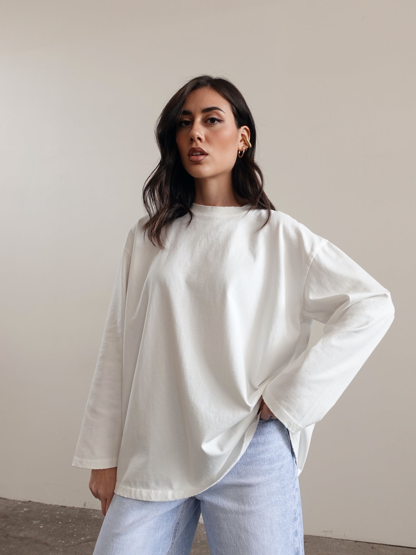 LONG-SLEEVE IN COTONE - BIANCO 19298