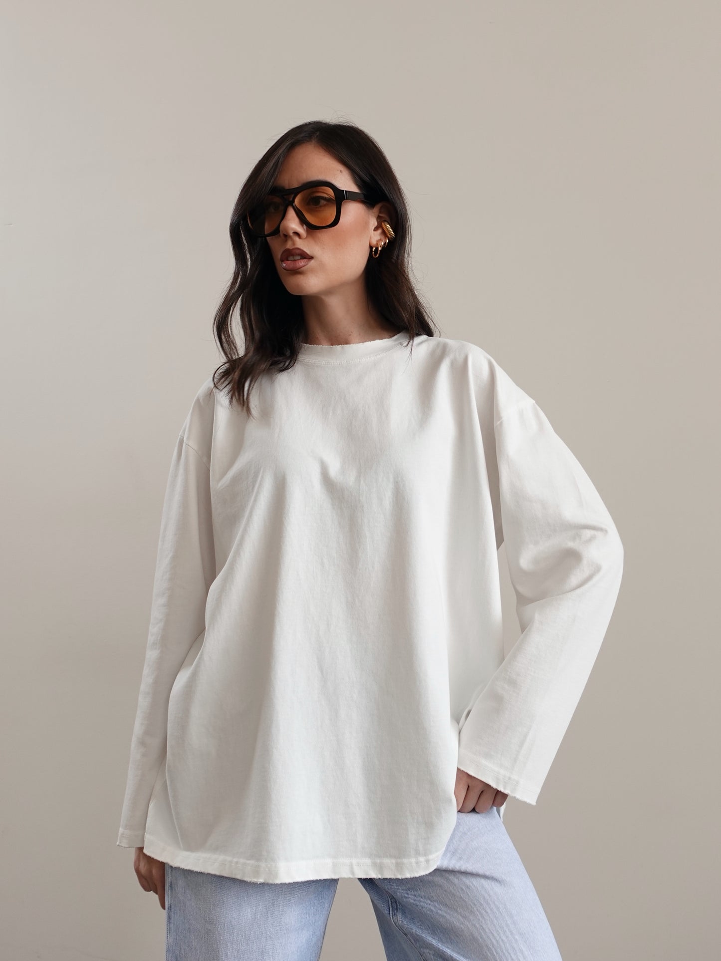 LONG-SLEEVE IN COTONE - BIANCO 19298