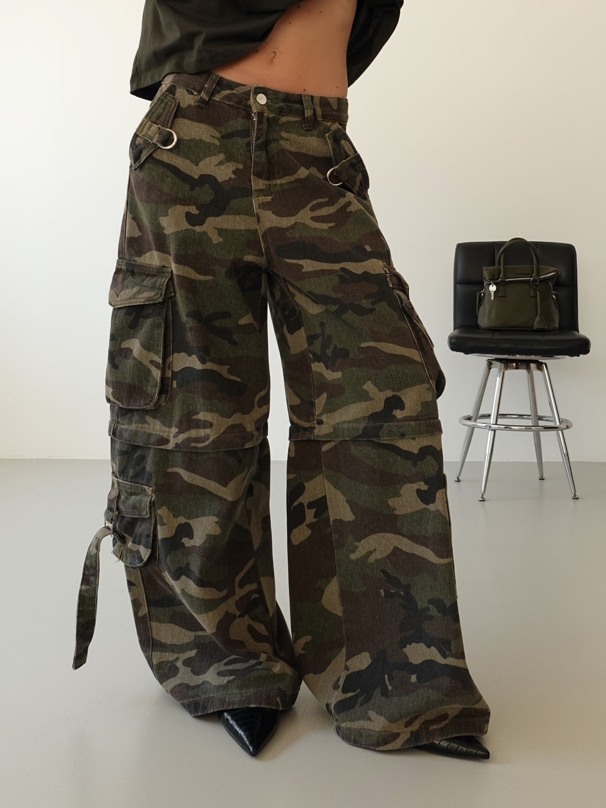 JEANS CARGO BAGGY FIT CAMOUFLAGE - VERDE 90202