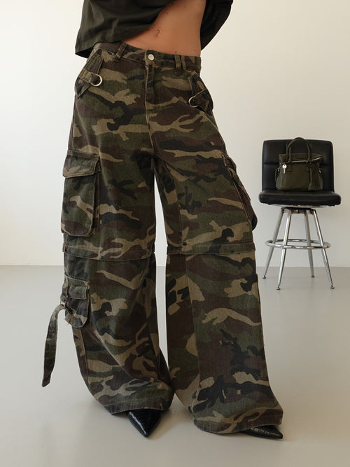 JEANS CARGO BAGGY FIT CAMOUFLAGE - VERDE 90202