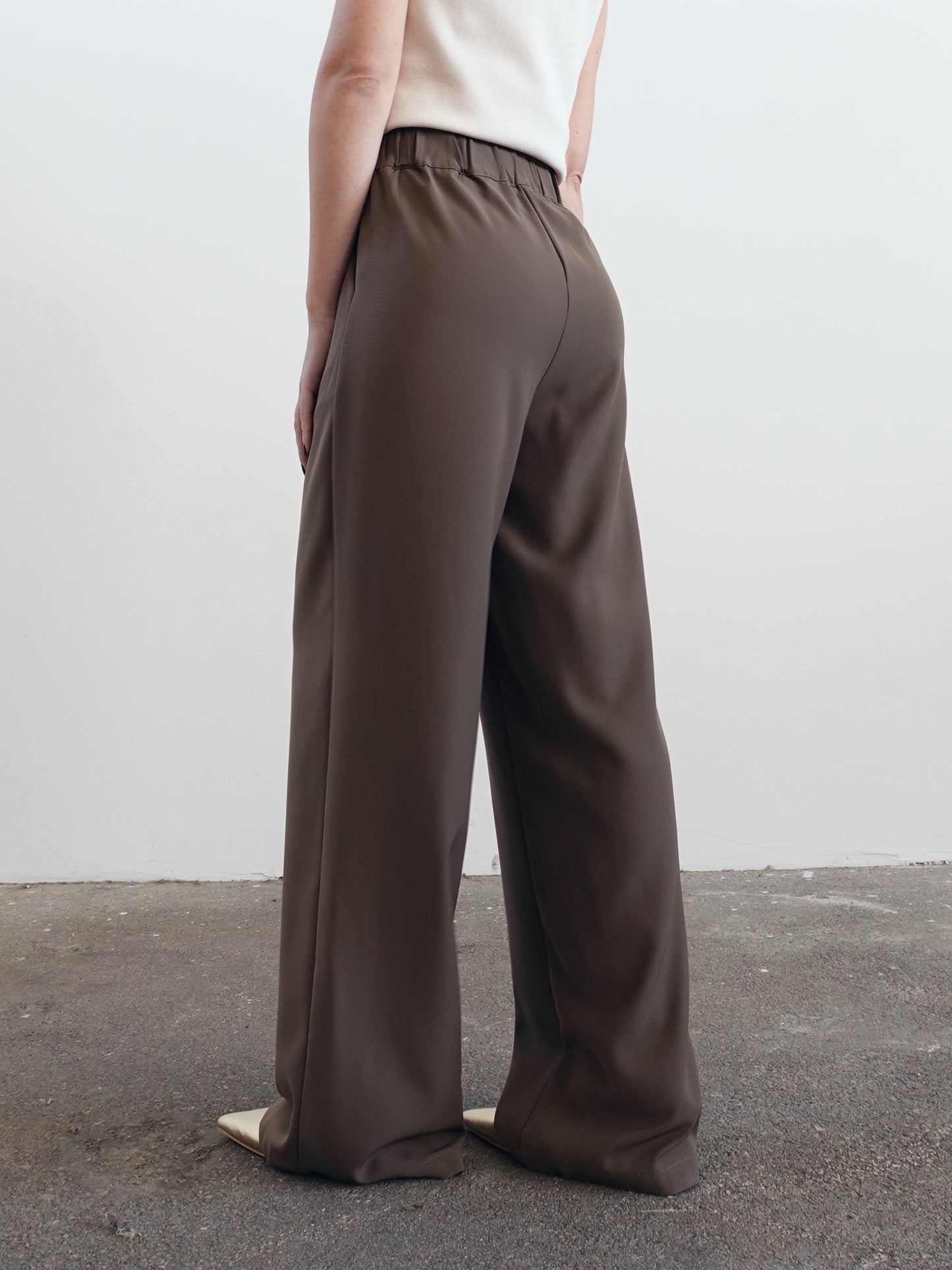 PANTALONI MORBIDI WIDE LEG - MARRONE 4181