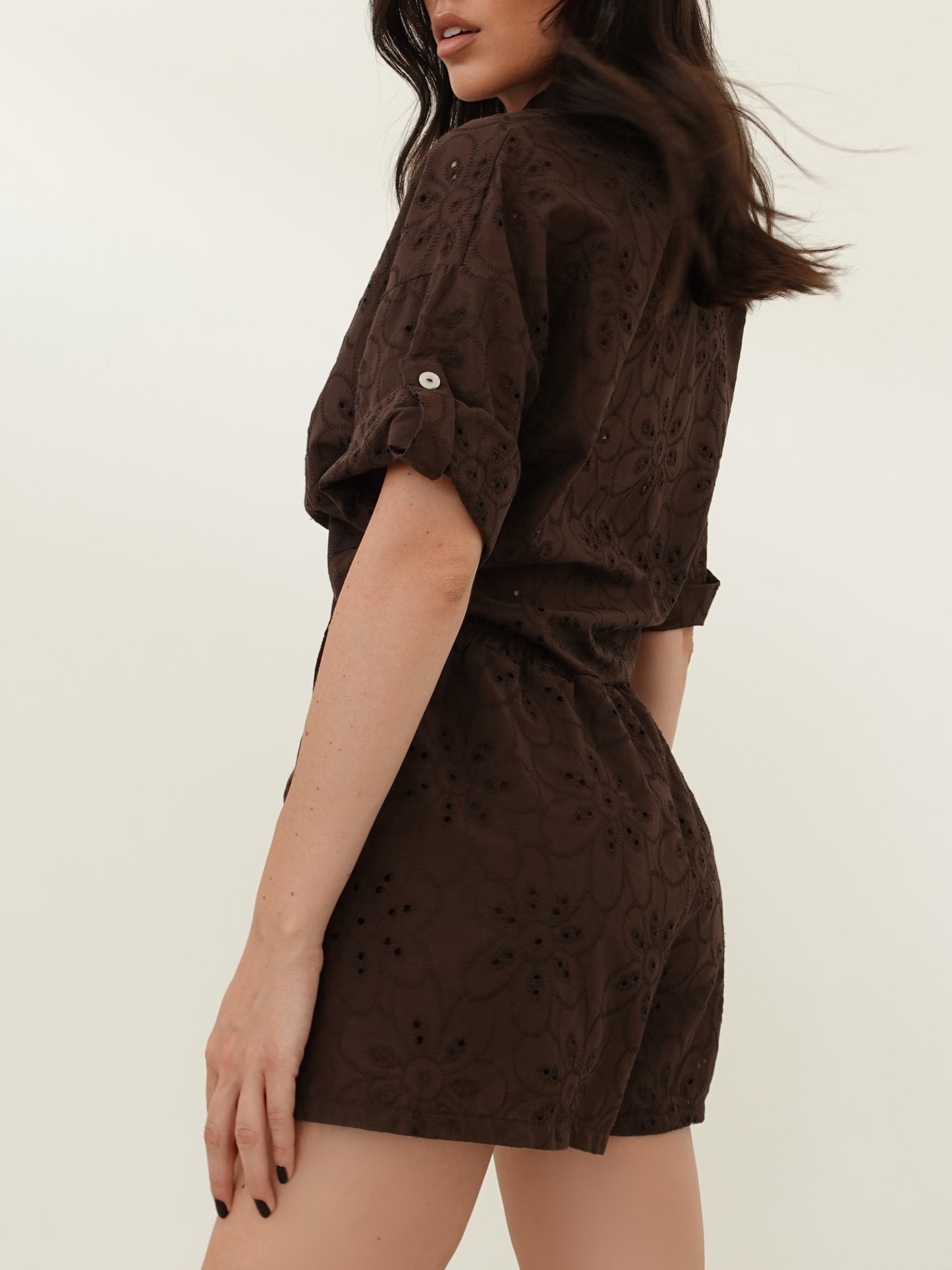 COORDINATO IN PIZZO SANGALLO - CIOCCOLATO 36135