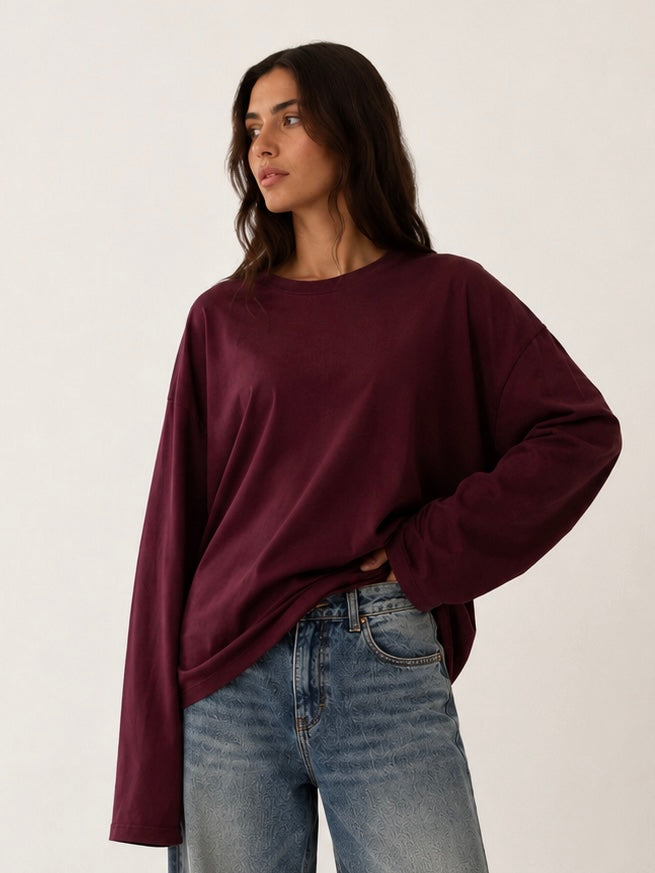 LONG-SLEEVE BASIC LUMINA - WINE LD6024