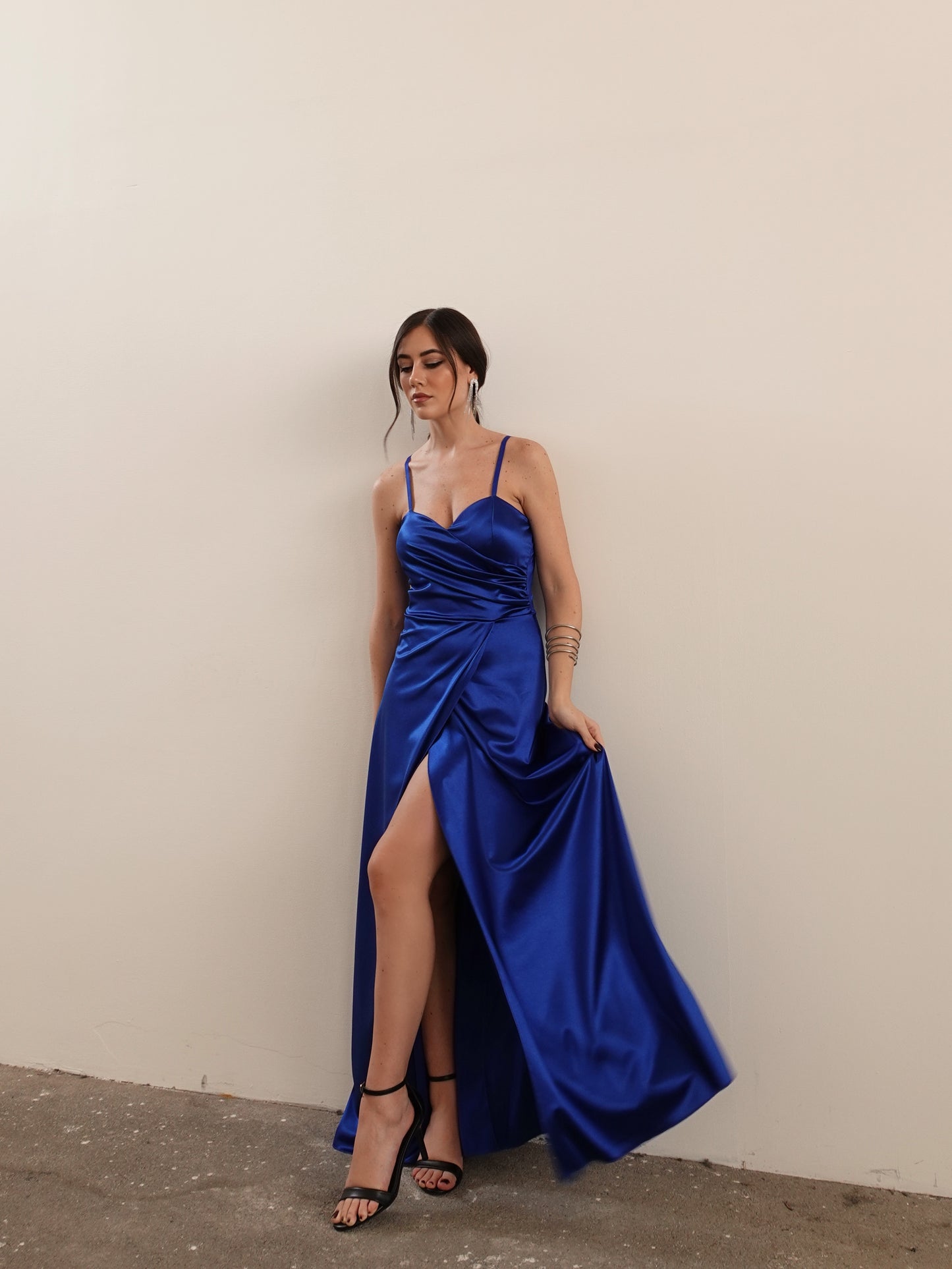 LONG DRESS ANASTASIA CON STOLA - BLU ROYAL 6075