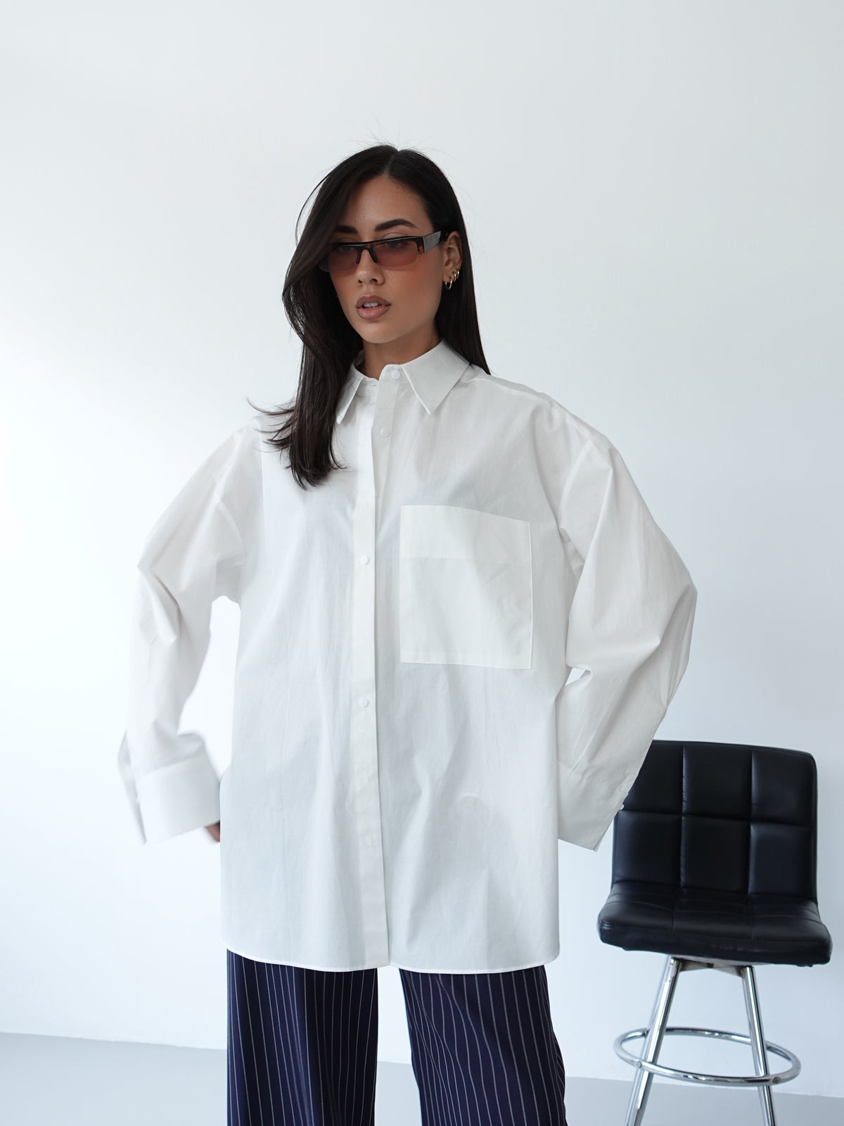 CAMICIA OVERSIZED 100% COTONE - BIANCO 5440