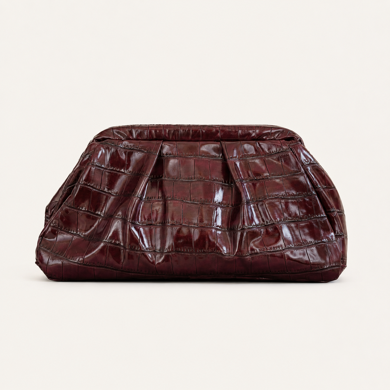 POUCH BAG CROCO - BURGUNDY