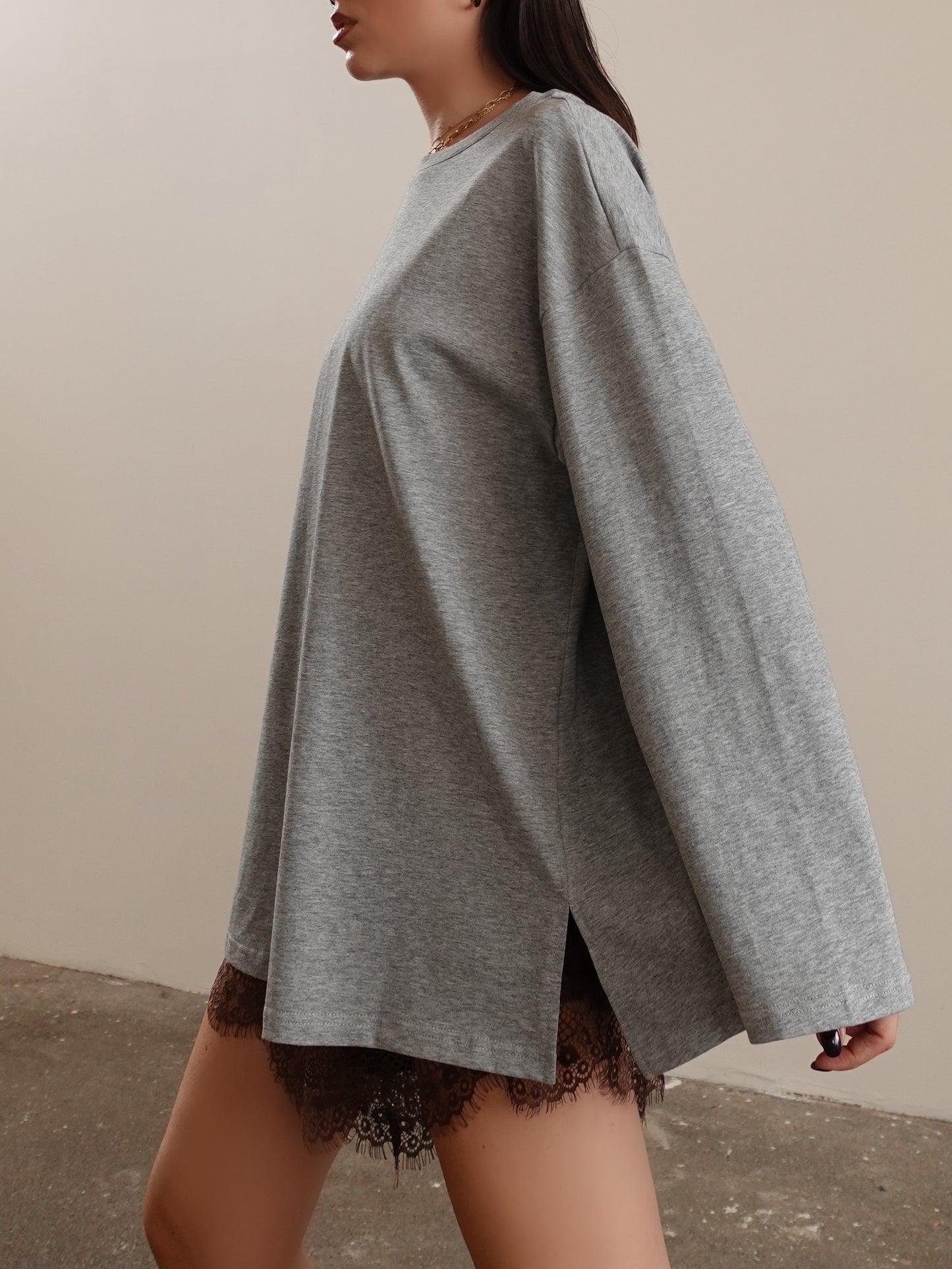 LONG-SLEEVE IN COTONE - GRIGIO 3205