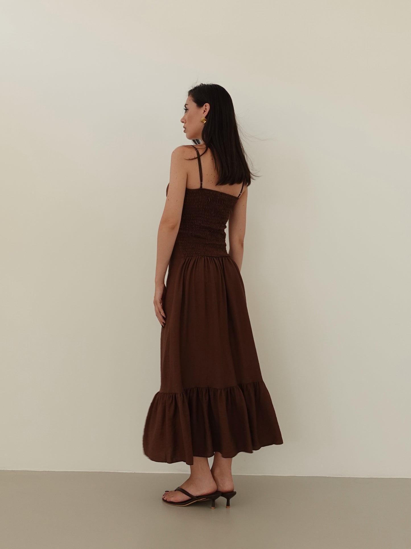 DRESS PLAYA CON COPPETTE - MARRONE 7071