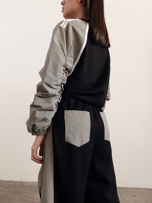 COORDINATO TUTA MUNICH BICOLOR - NERO/KHAKI 19369
