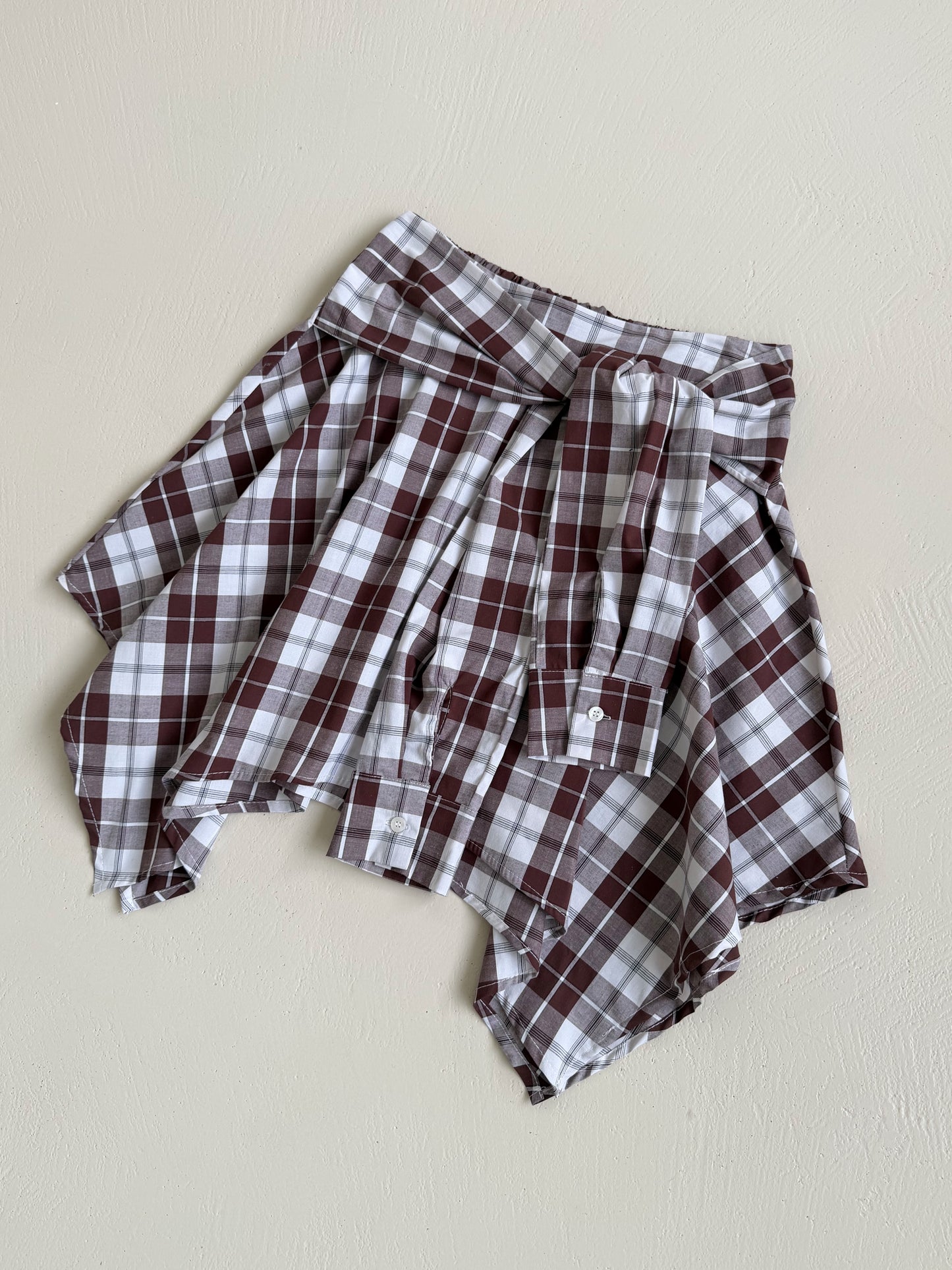 GONNA CAMICIA IN COTONE H143 - MARRONE
