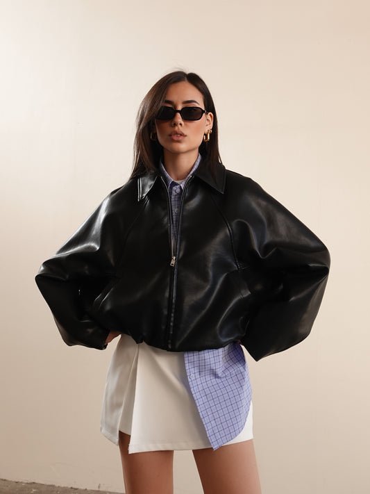 GIACCA IN ECOPELLE MURCIELAGO - NERO 7107