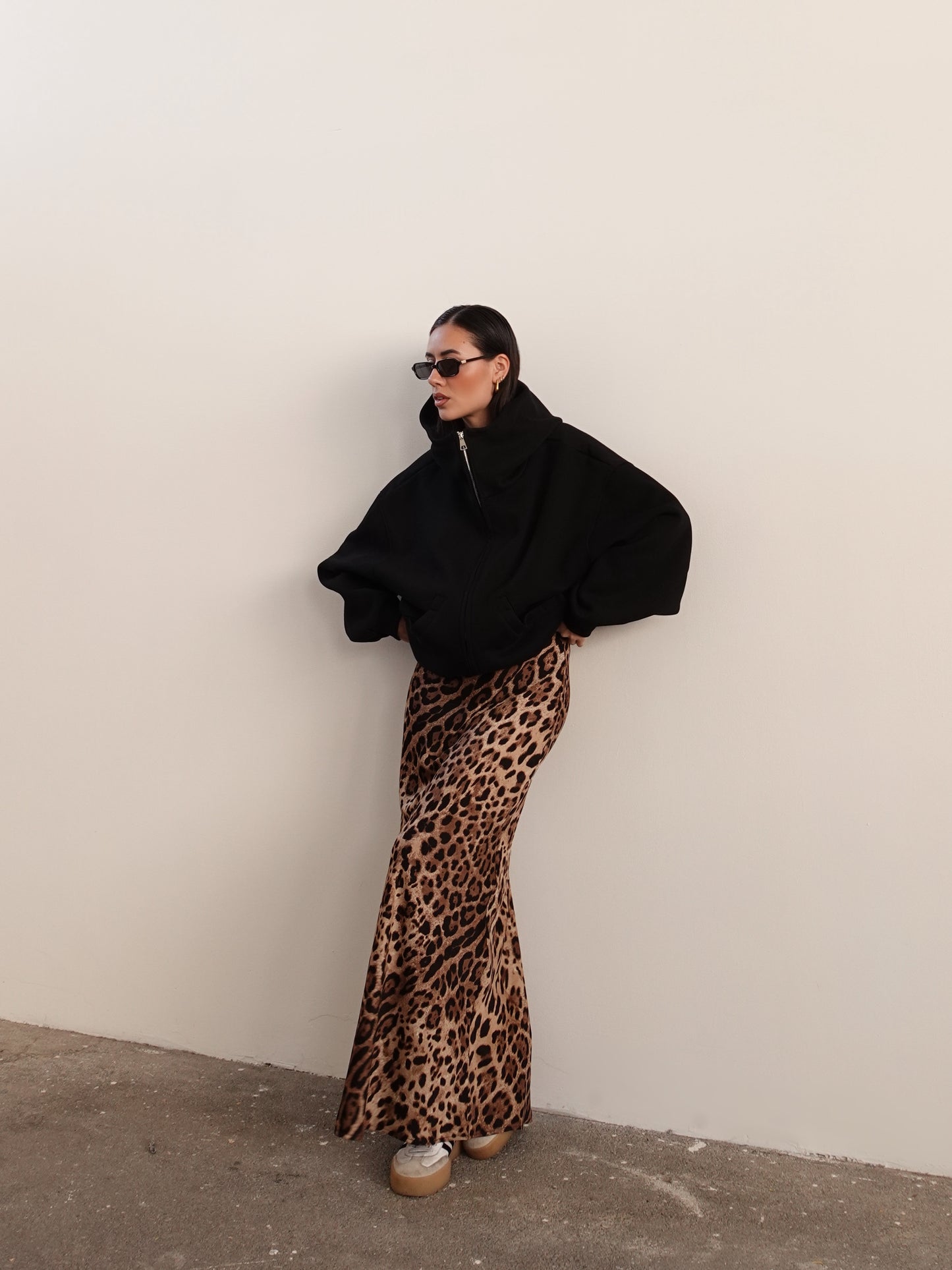 GONNA LONGUETTE ANIMALIER - LEOPARDATA 4244