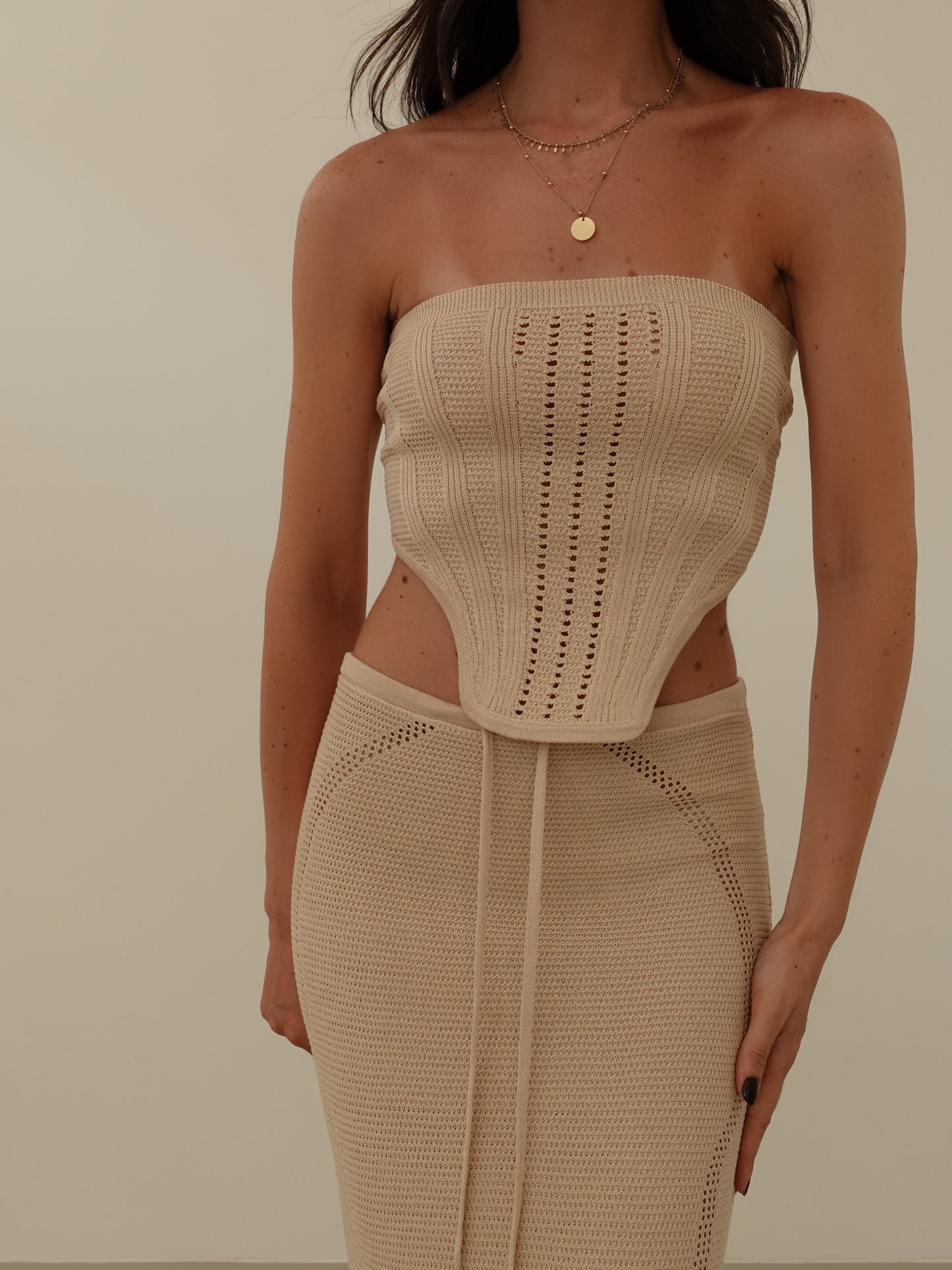 COORDINATO CROCHET PROCIDA - NUDE 52189