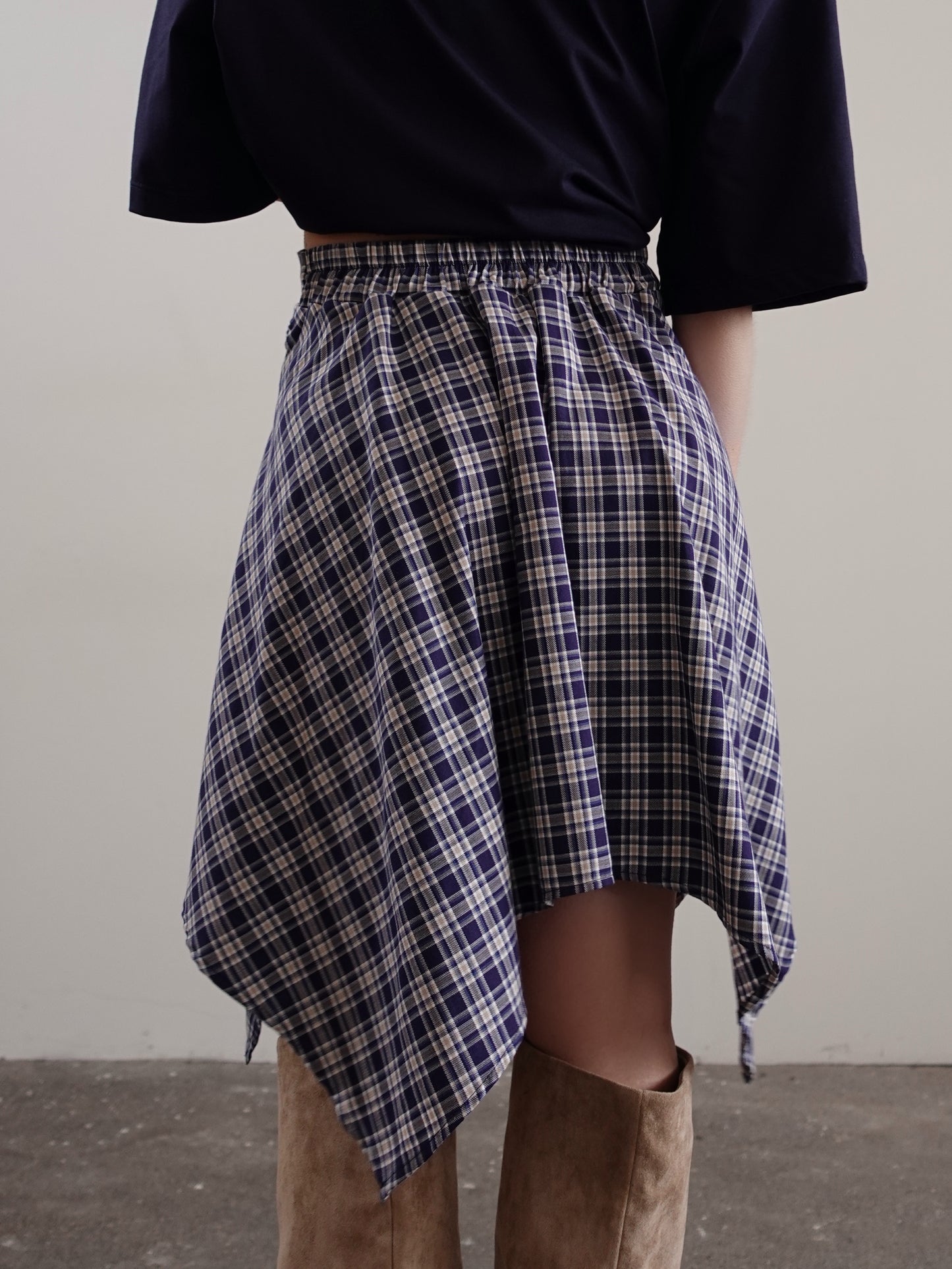 GONNA LUMINA EFFETTO CAMICIA A QUADRI - BLU LD3996