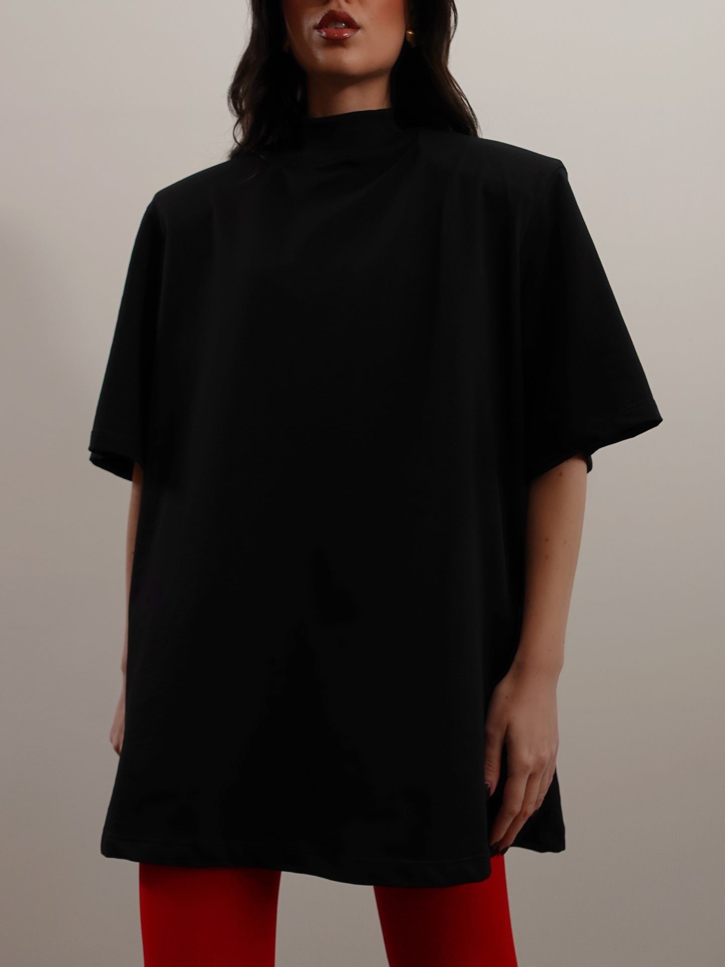 T-SHIRT GILDA CON SPALLINE - NERO