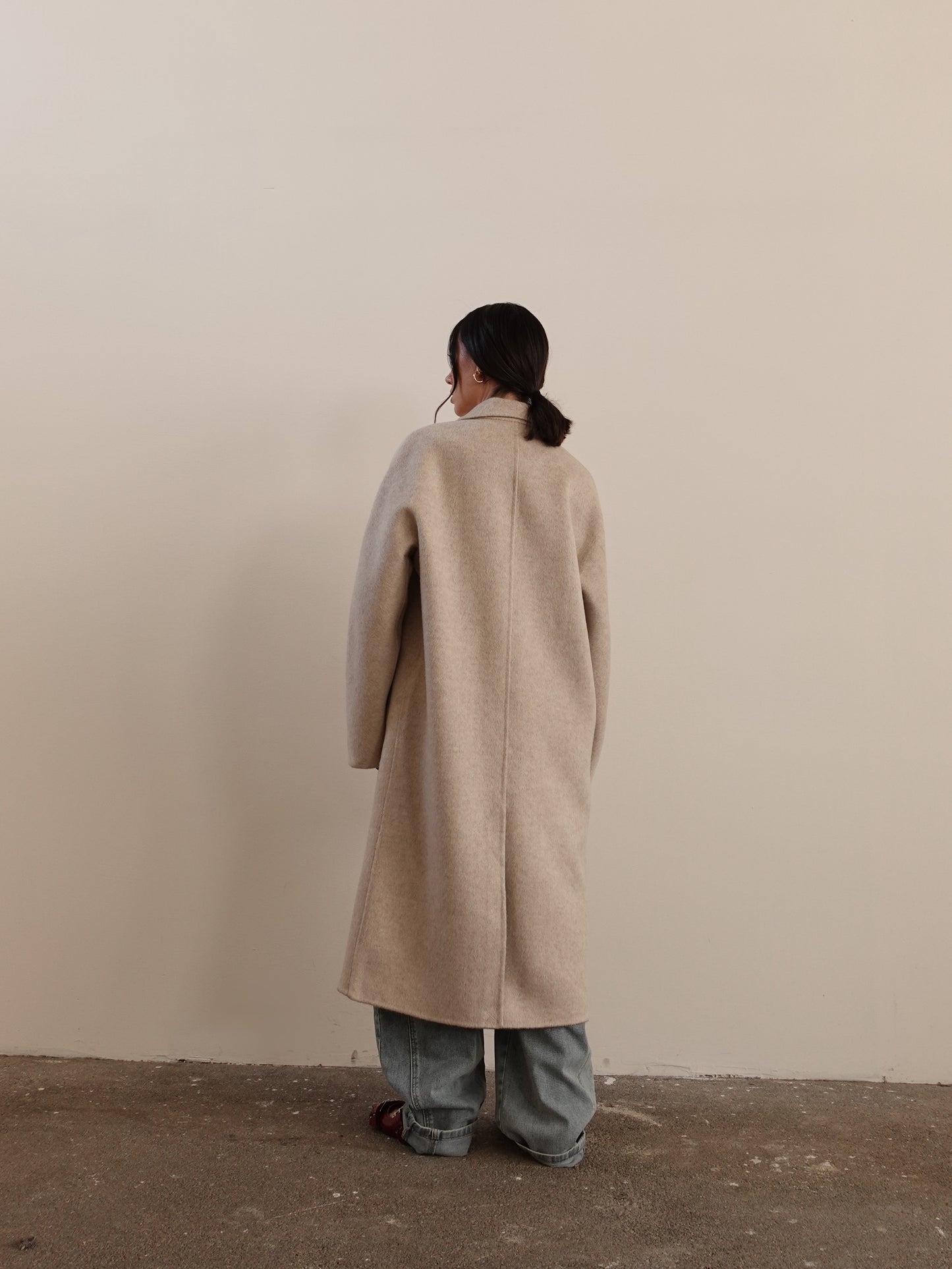 CAPPOTTO OVERSIZE IN LANA - PANNA N05