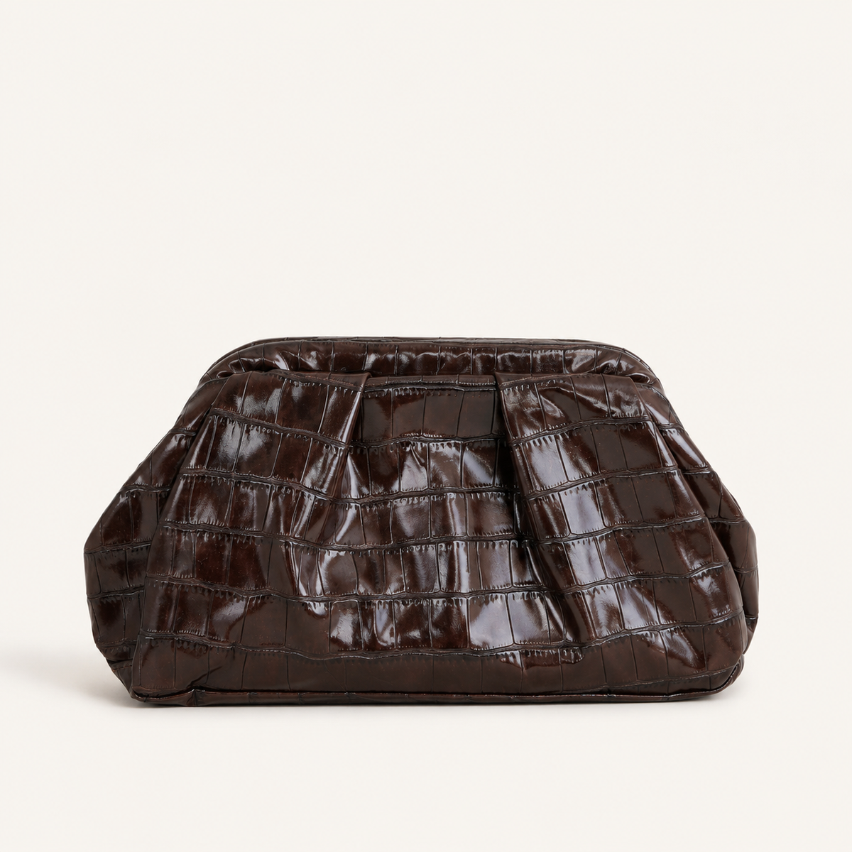 POUCH BAG CROCO - TESTA DI MORO