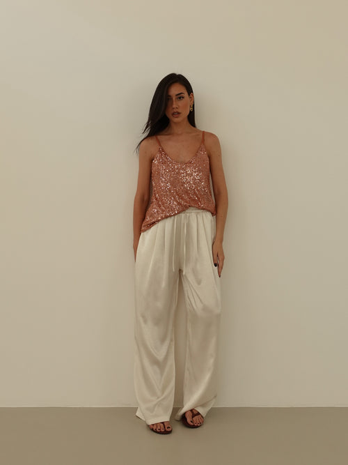 TOP PAILLETTES PARTY - SALMONE 6695