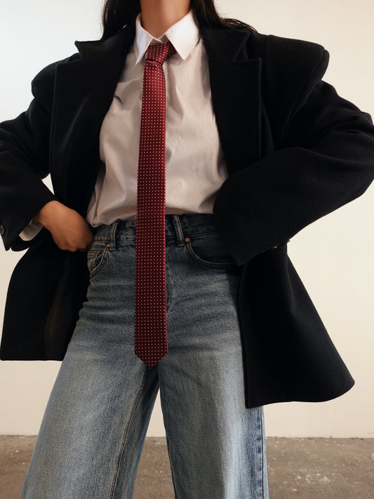 CRAVATTA MAN A POIS - BORGOGNA