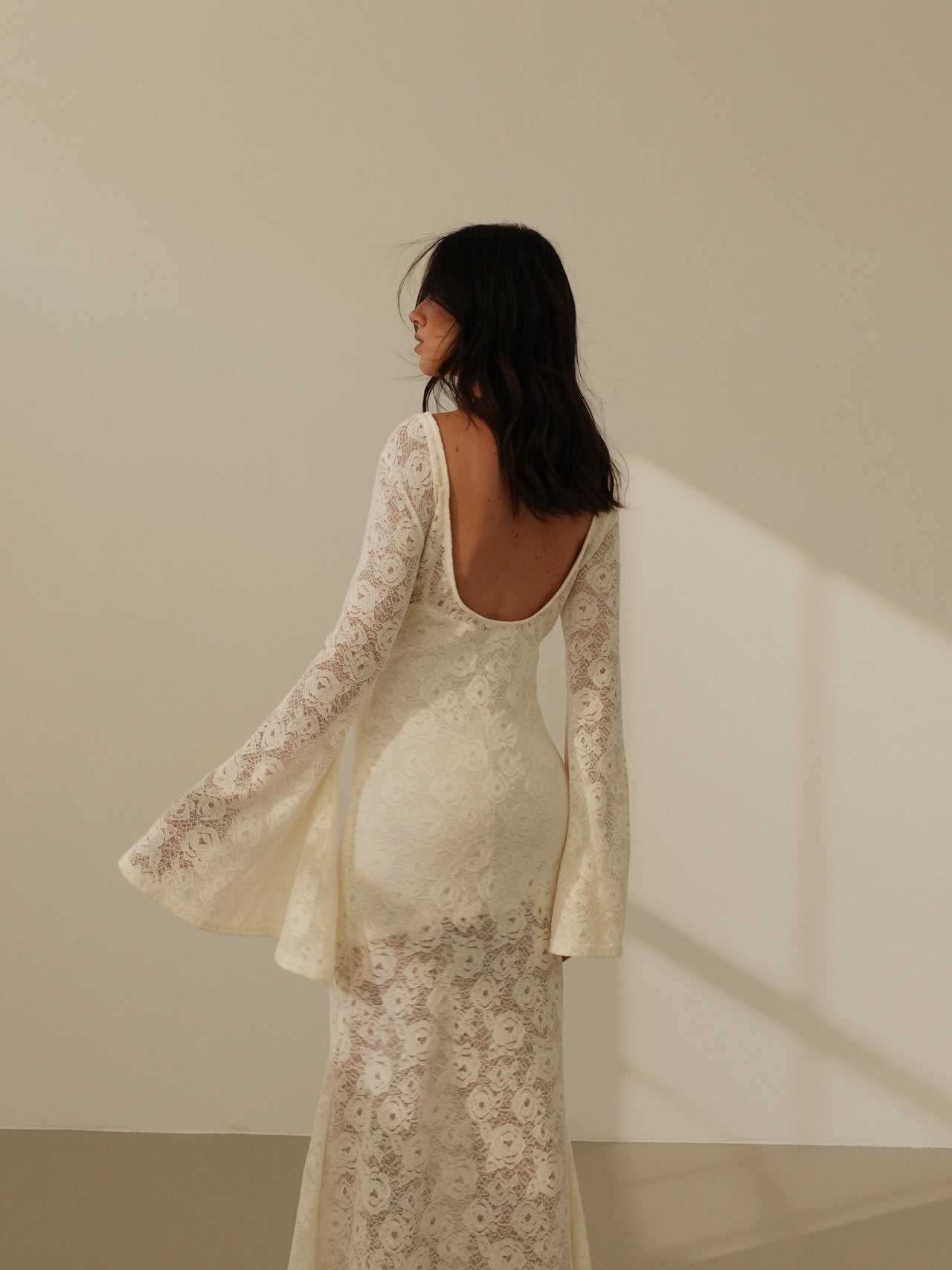 LONG DRESS SIVIGLIA IN PIZZO - PANNA 26556