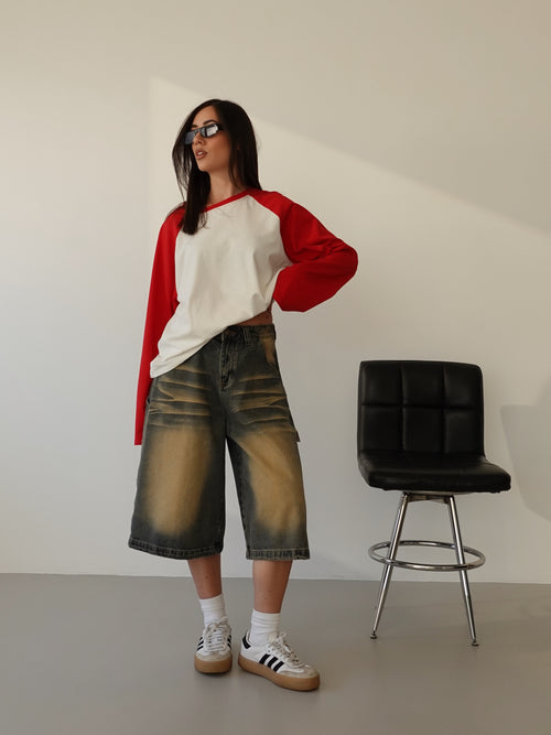 LONG-SLEEVE BICOLOR - ROSSO F1817