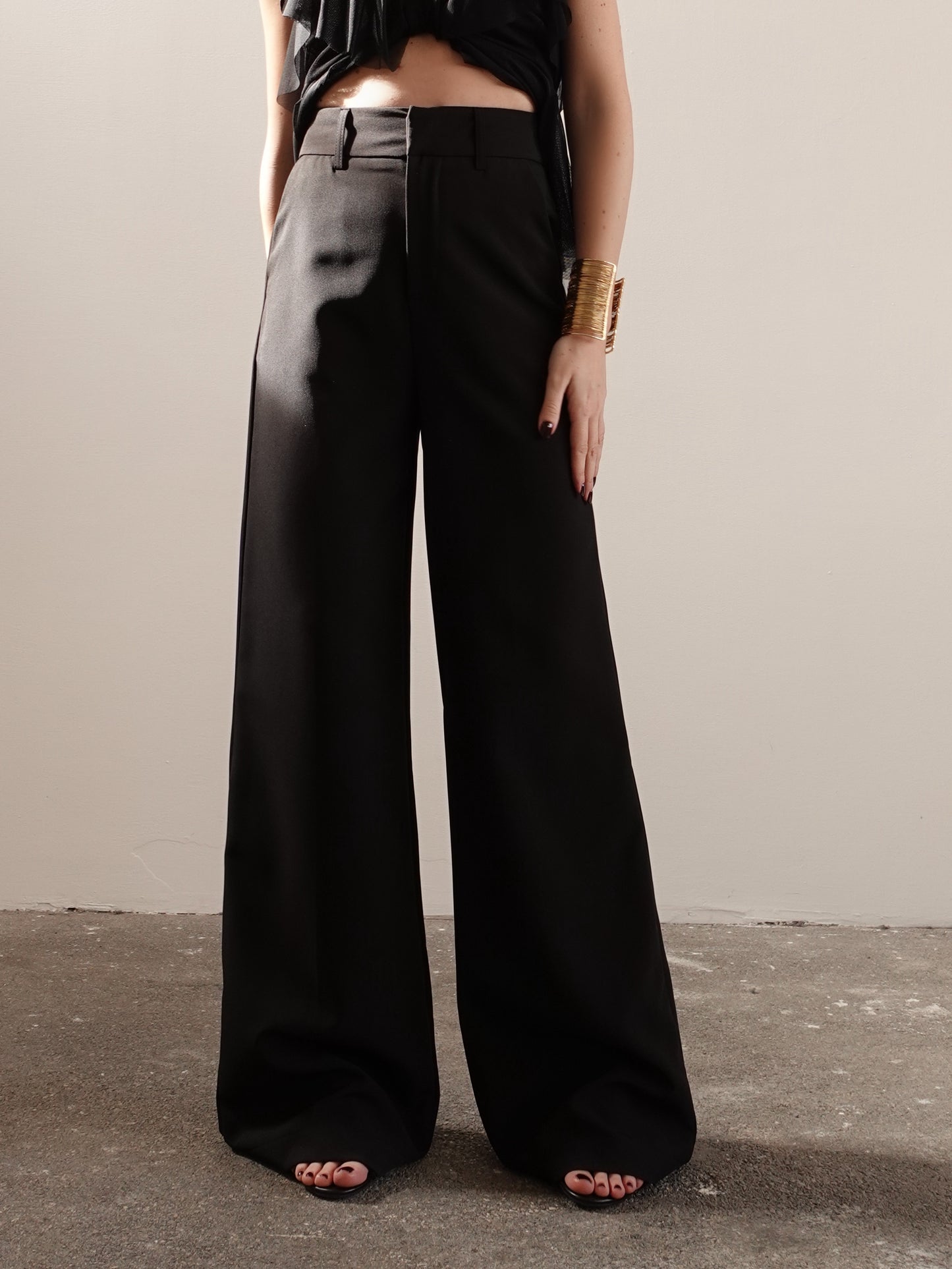 PANTALONI WIDE LEG PARIS - NERO 11421