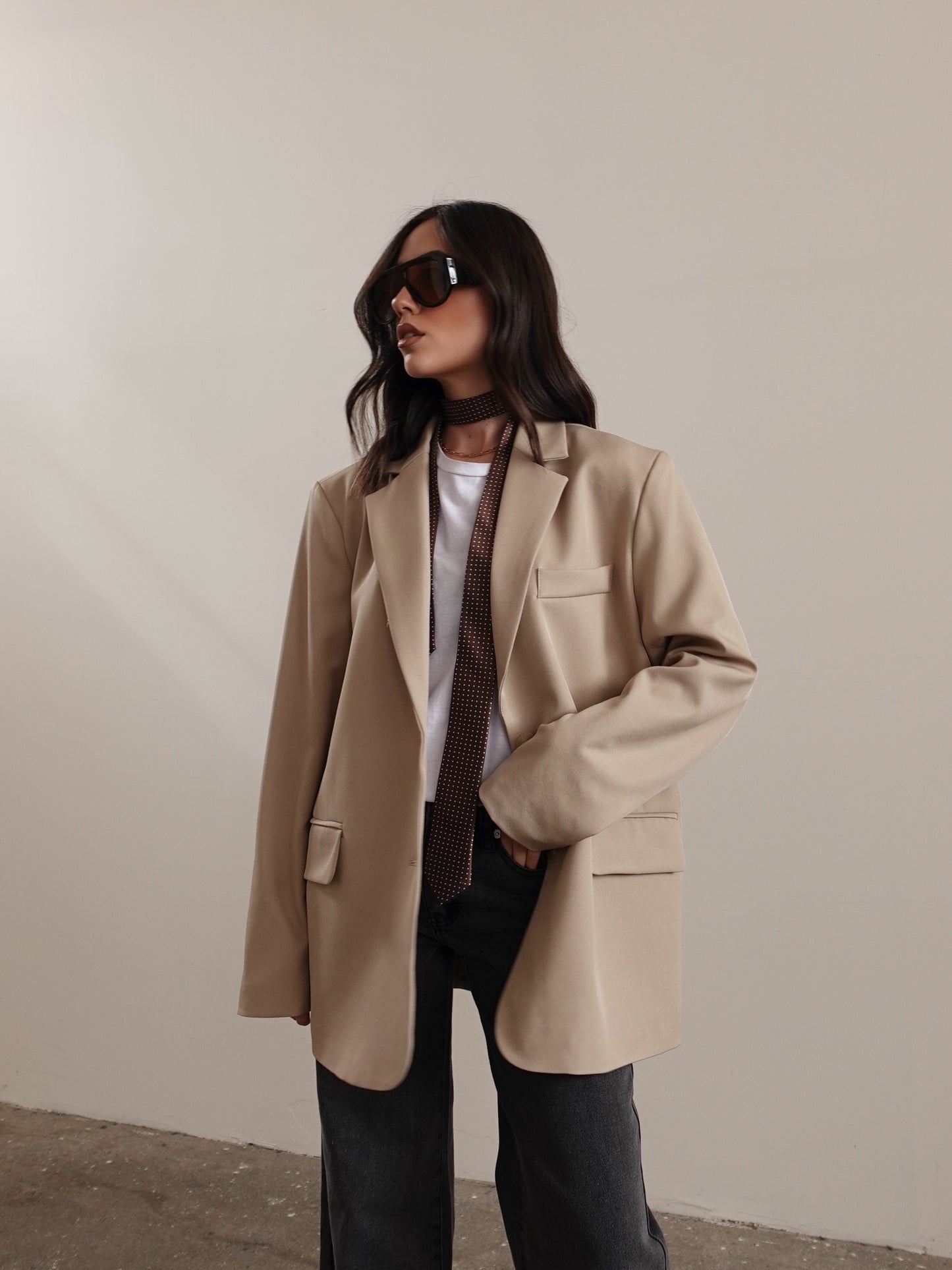 CRAVATTA MAN A POIS - MARRONE