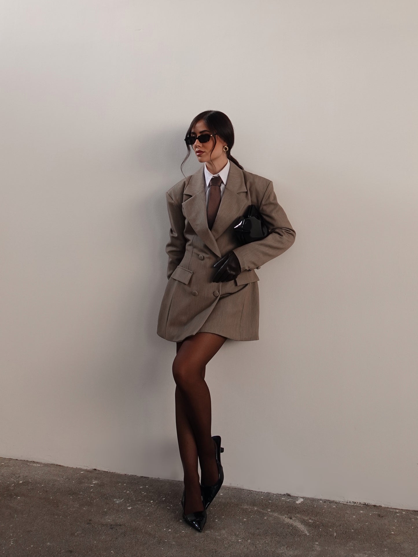 BLAZER DRESS CON CINTURA REGOLABILE - SABBIA 510