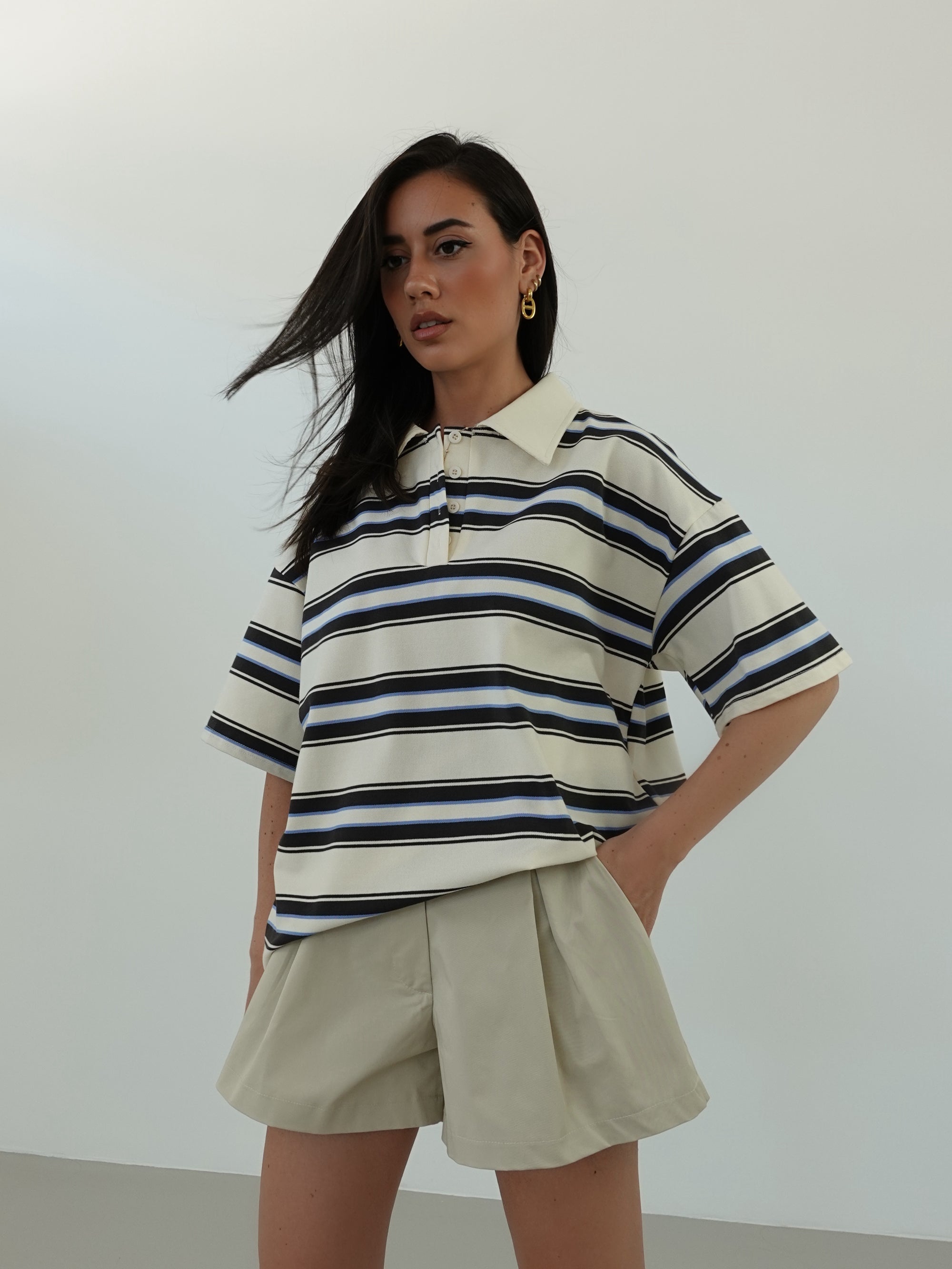 POLO OVERSIZE A RIGHE (COLORI VARI) 76661