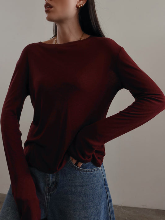 MAGLIA SEMI-TRASPARENTE BORGOGNA 19299