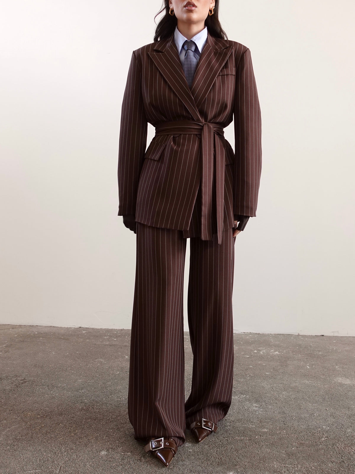 TAILLEUR GESSATO TIMES SQUARE - MARRONE 63775