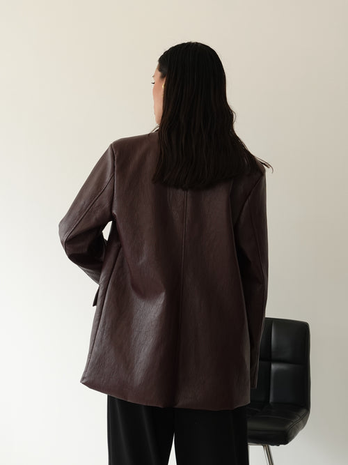 BLAZER DADDY IN ECOPELLE - WINE 25018