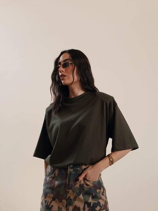MAXI T-SHIRT CON SPALLINE - VERDE RM790
