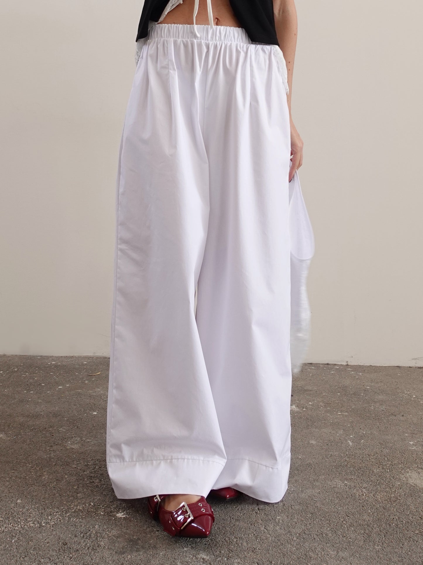 PANTALONI + PAREO IN PIZZO - BIANCO 12659