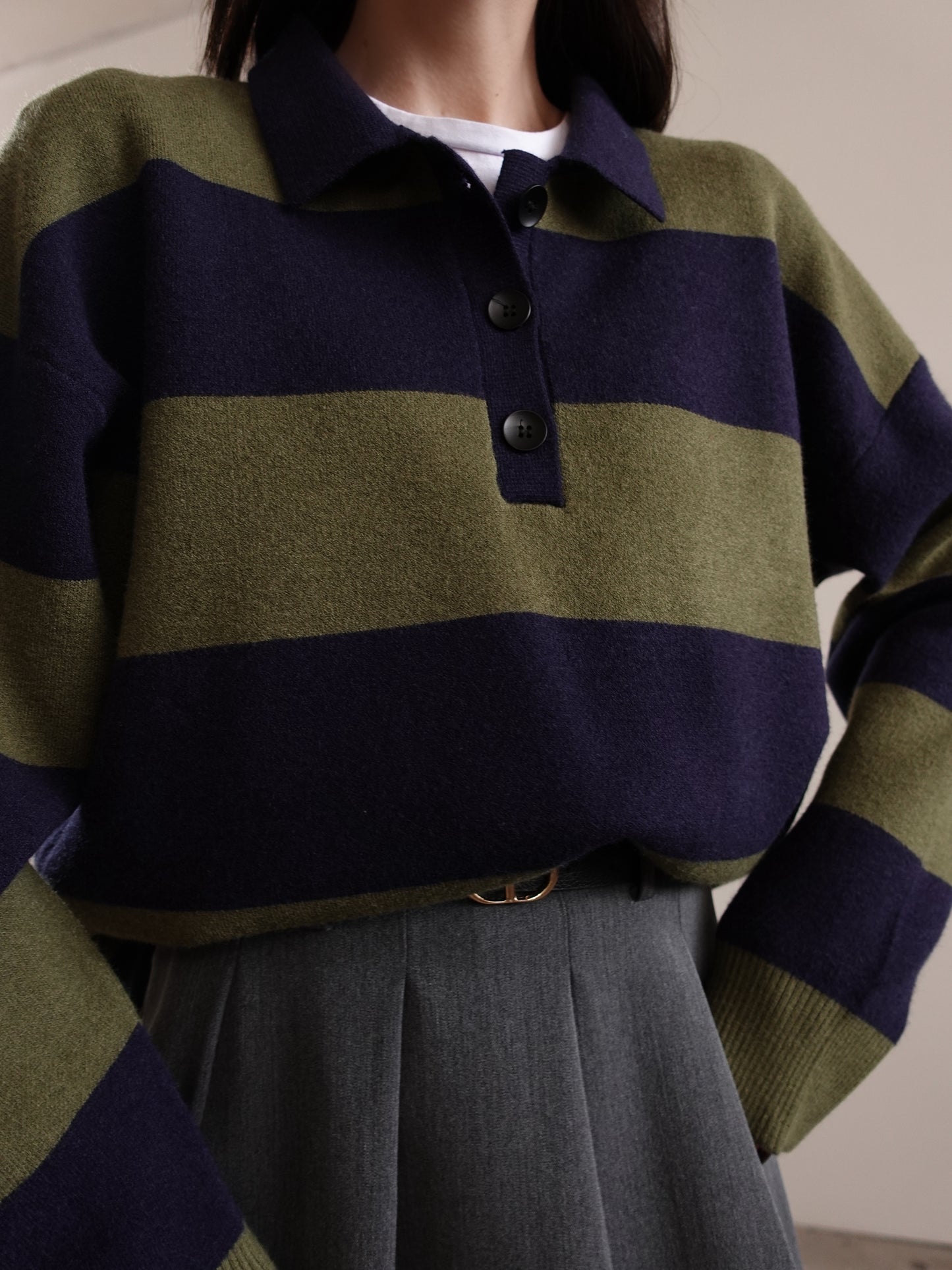 MAGLIONE POLO A RIGHE - VERDE/BLU 654