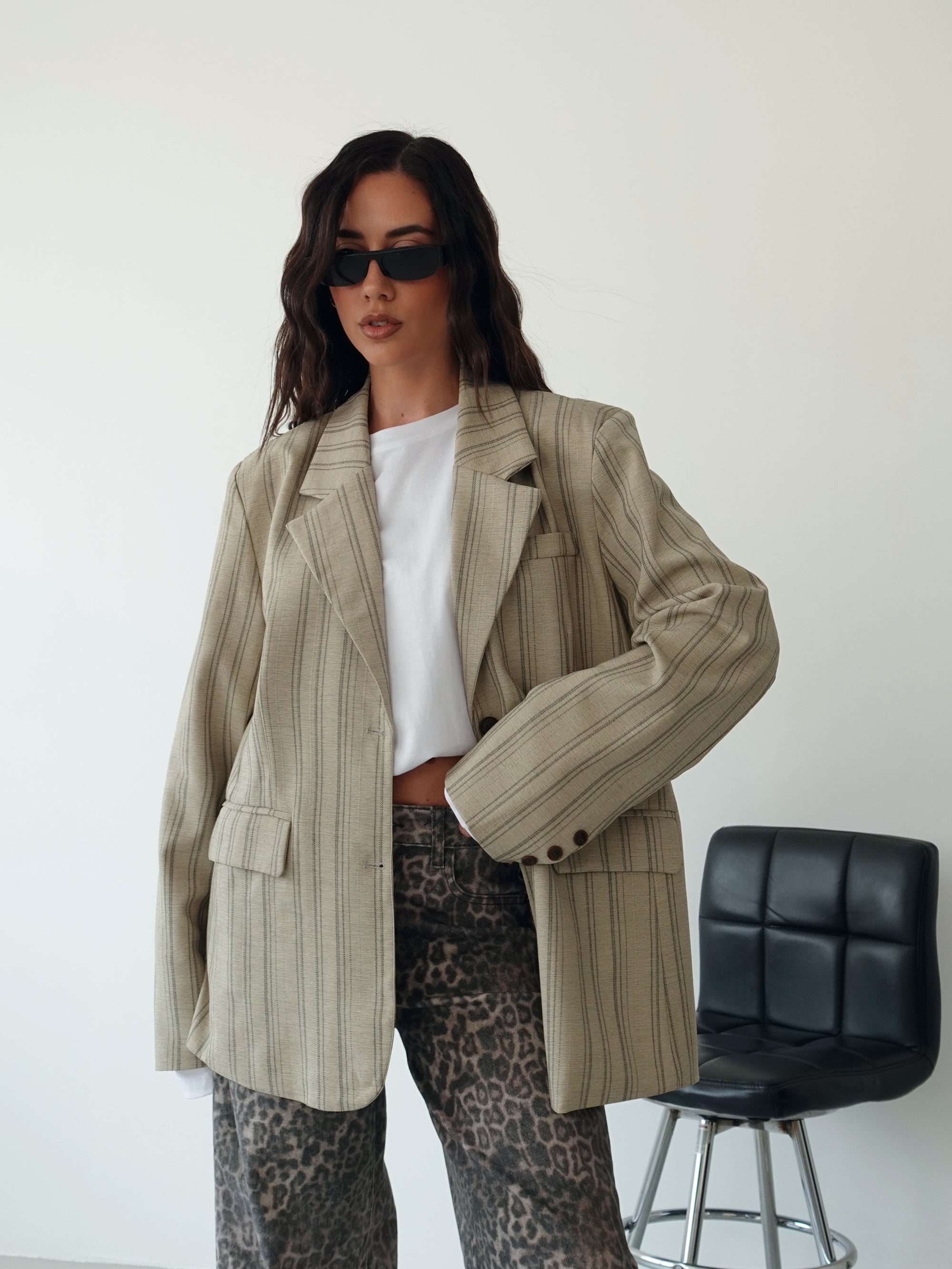 GIACCA DADDY A RIGHE - TAUPE 28129