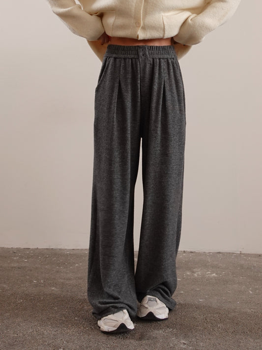 PANTALONI COMFY IN MISTO LANA - GRIGIO CHIARO 15716