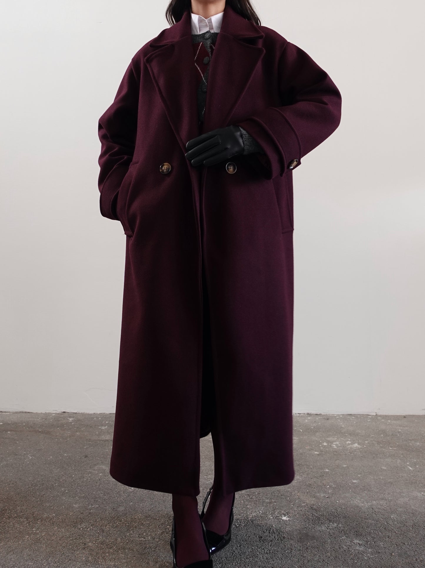 CAPPOTTO OVERSIZE OSLO - BURGUNDY 22298