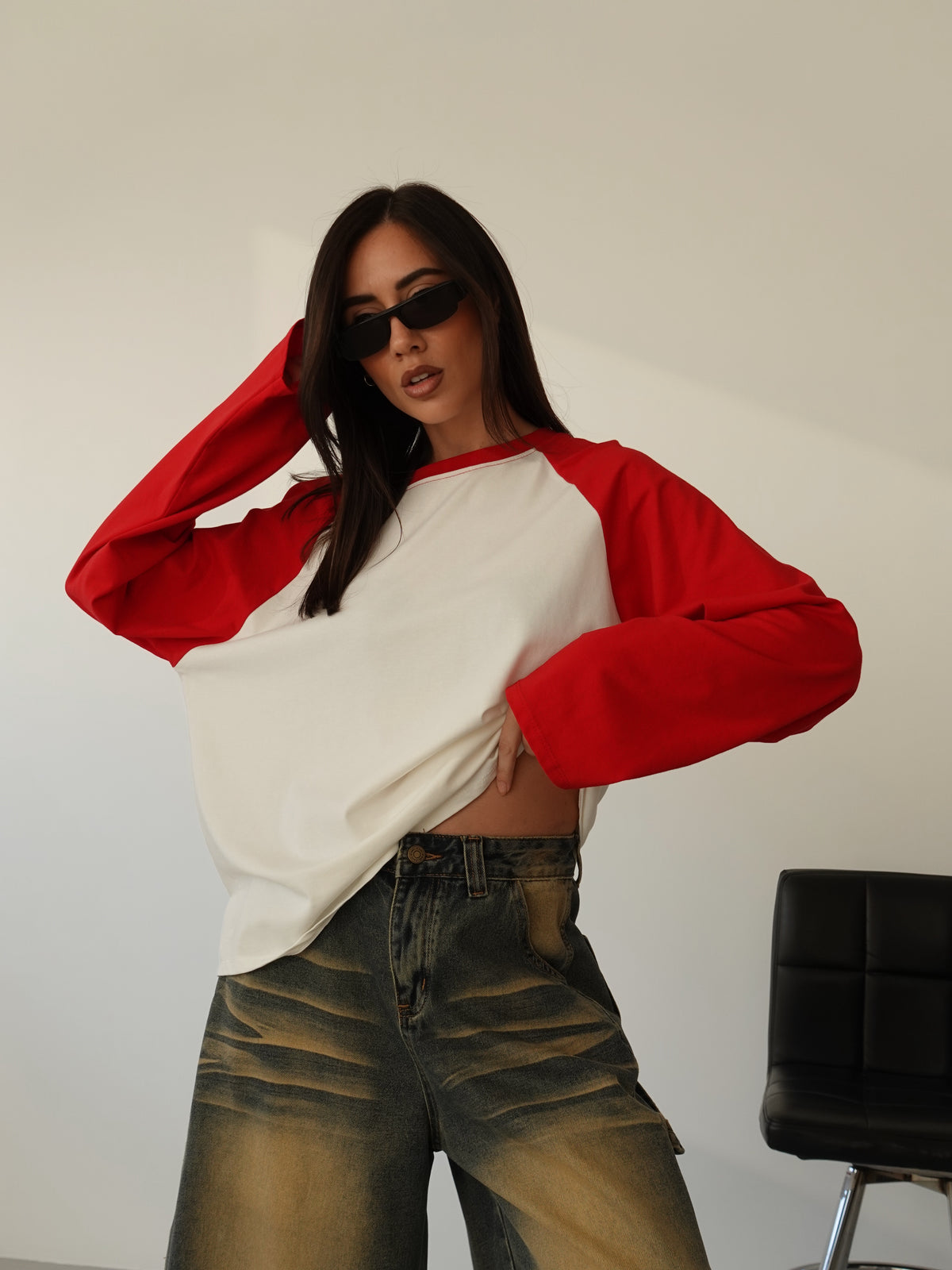 LONG-SLEEVE BICOLOR - ROSSO F1817