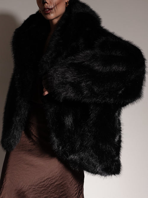 ECOFUR CON CAPPUCCIO MONTREUX - NERO 544