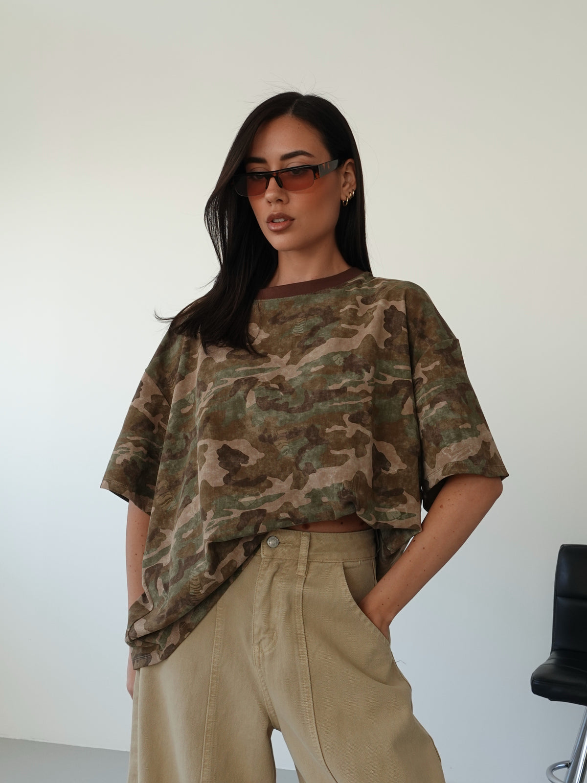 T-SHIRT OVERSIZED CAMOUFLAGE - MARRONE 10601