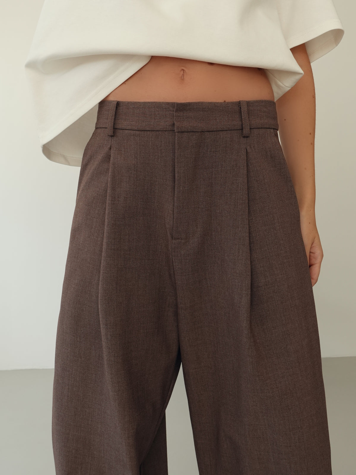 PANTALONI LUMINA CON PINCES - FANGO LD6227