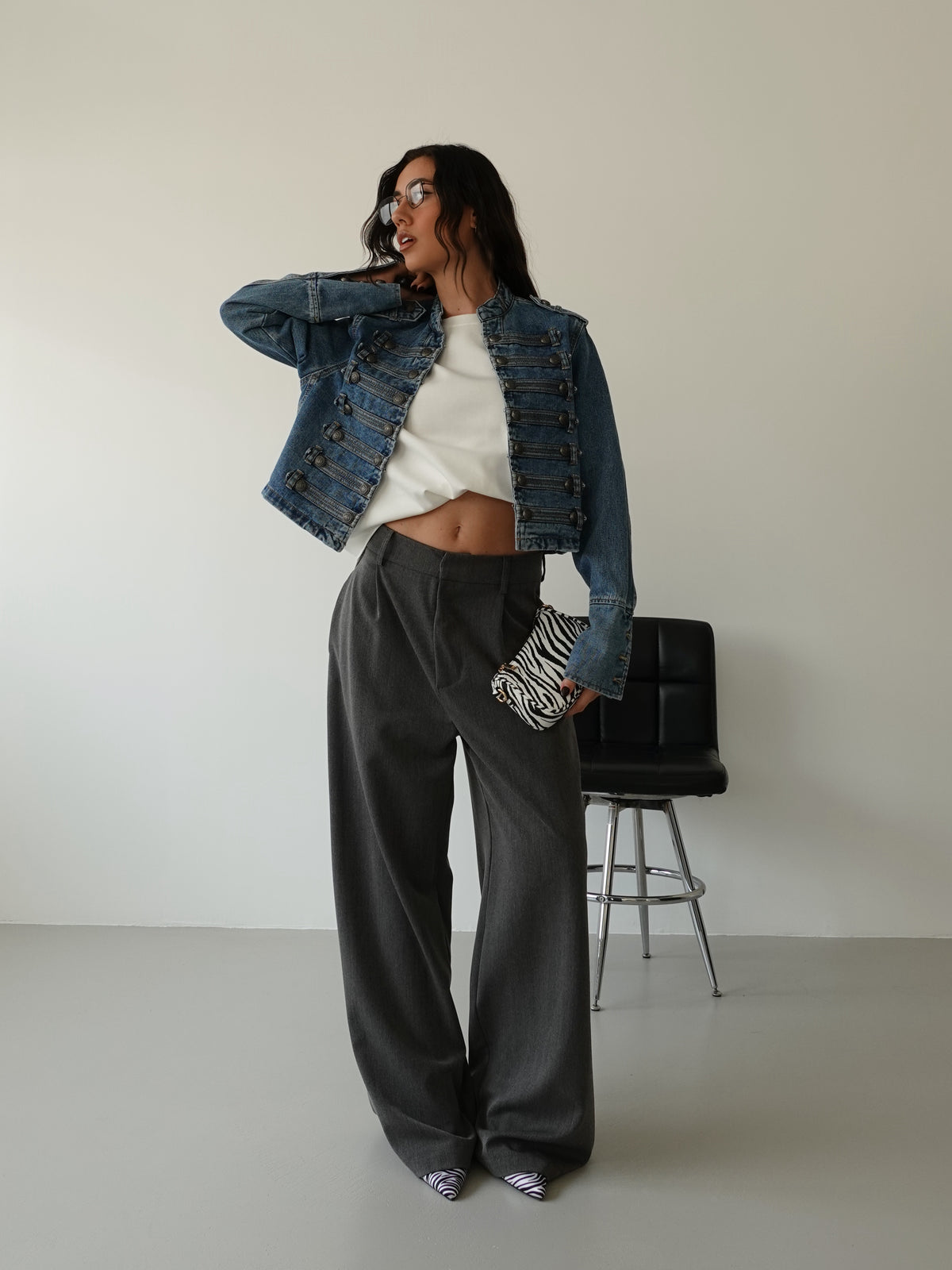 NAPOLEON JACKET IN DENIM - BLUE JEANS 386