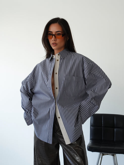 CAMICIA A RIGHE MELBOURNE - BLU 8886
