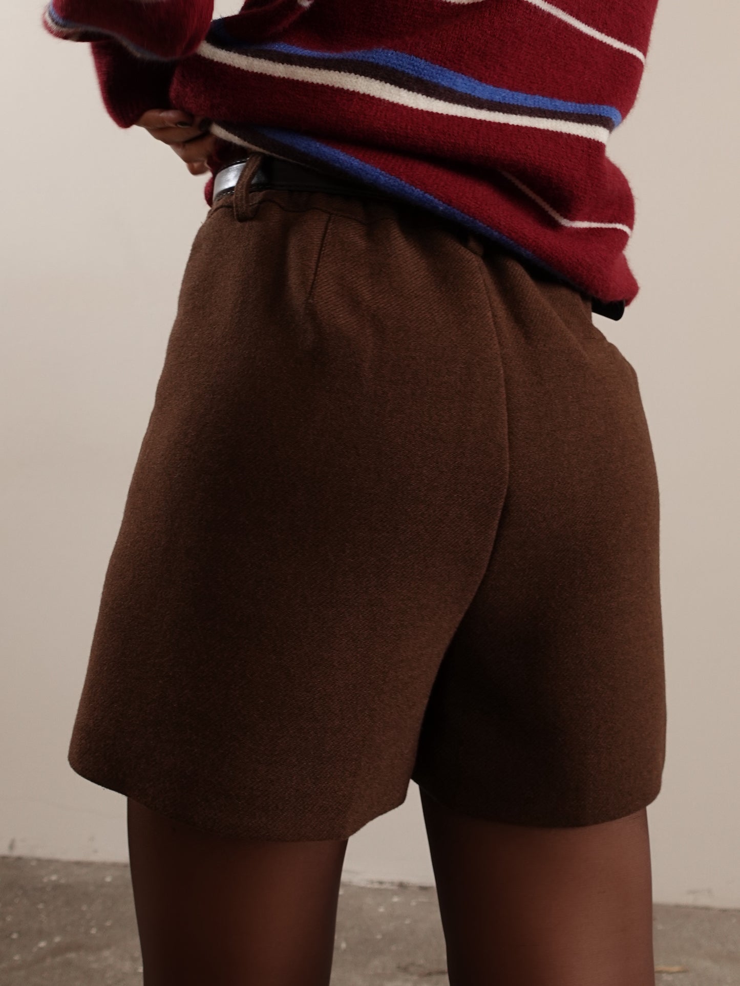 SHORTS IN PANNO CON CINTURINO - CAFFE' 259878